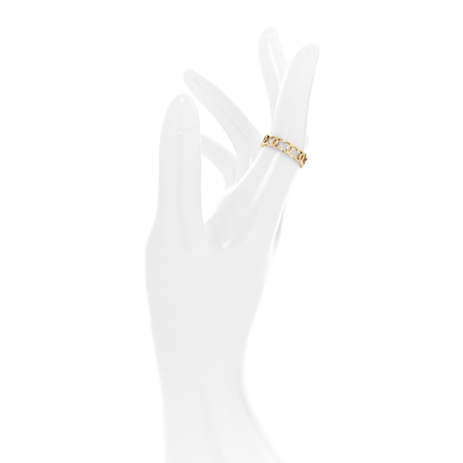 Chanel Metal CC Ring 54 6.75 Gold 2 of 4