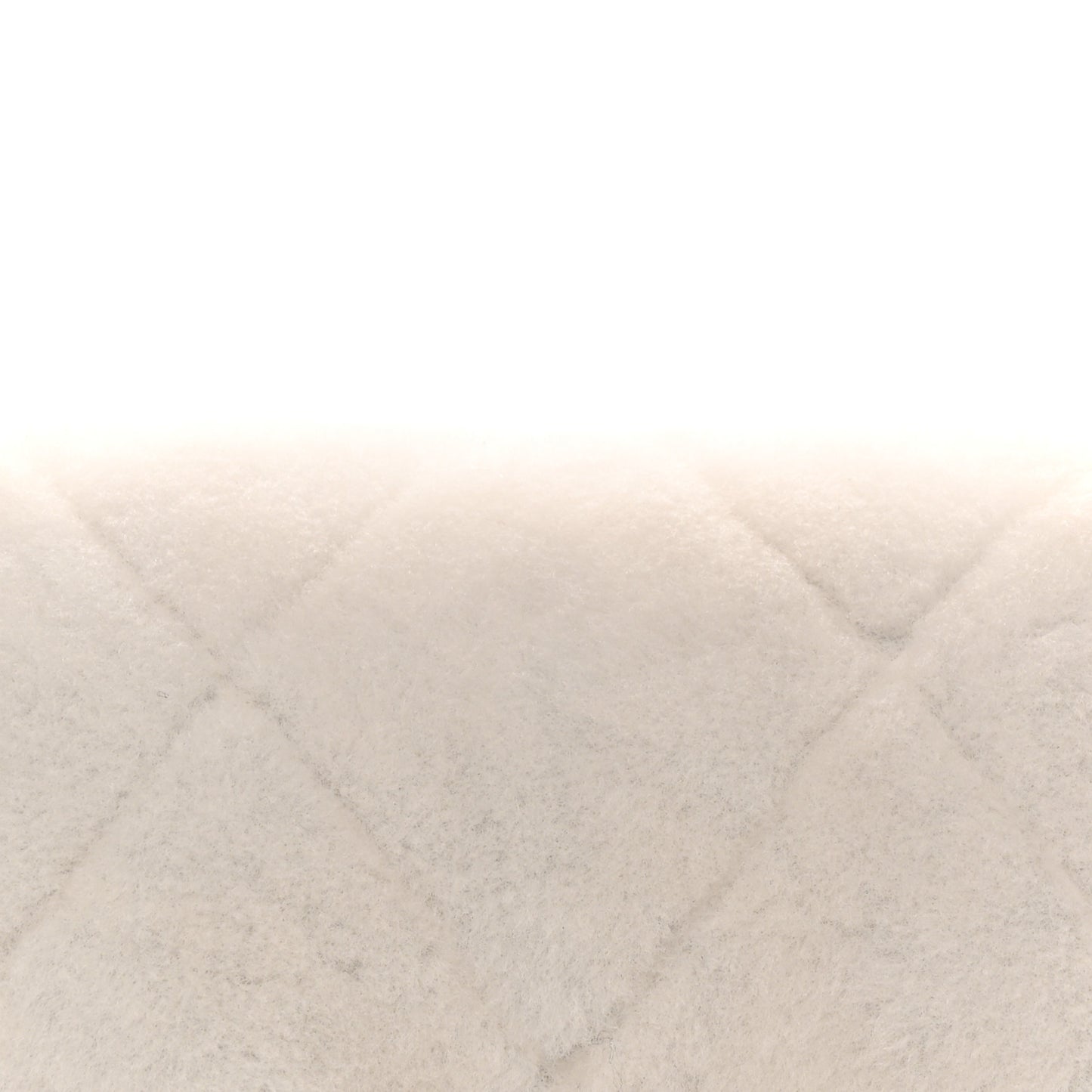 Shearling Lambskin Quilted CC Chain Flap White