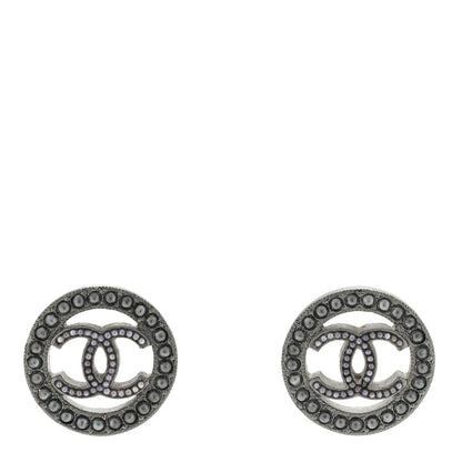 Chanel Ruthenium Pearl CC Round Earrings Dark Grey 1 of 4