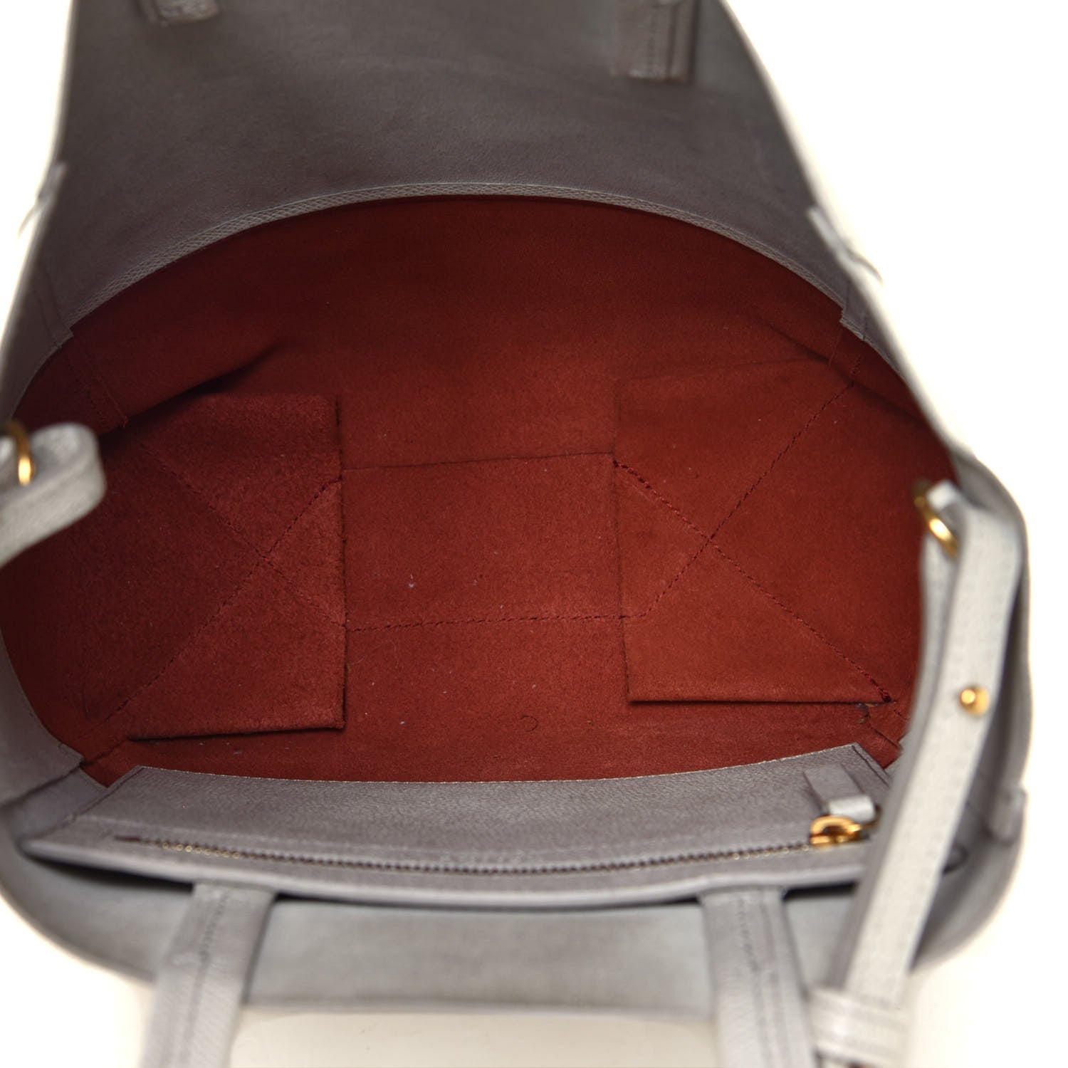 Celine Grained Calfskin Small Vertical Bi-Cabas Cream Red 8 of 28