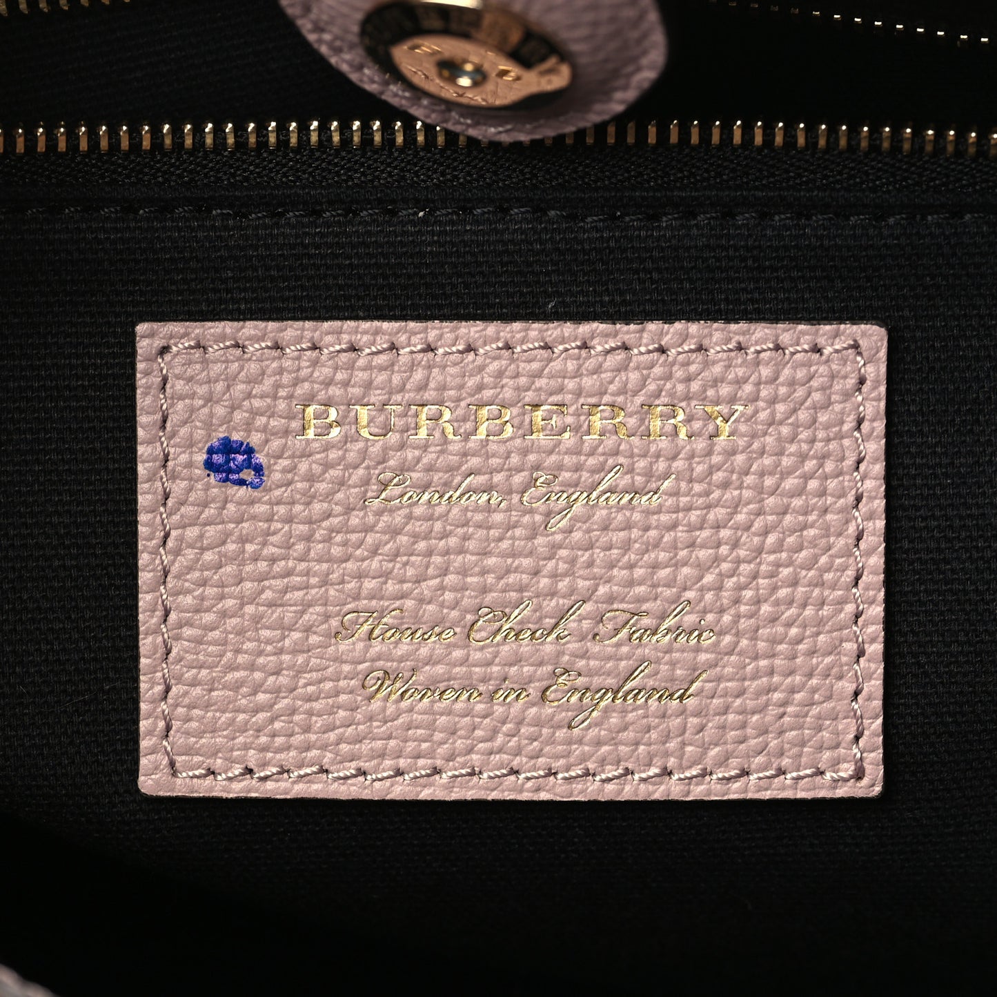 Derby Calfskin House Check Medium Banner Tote Pale Orchid
