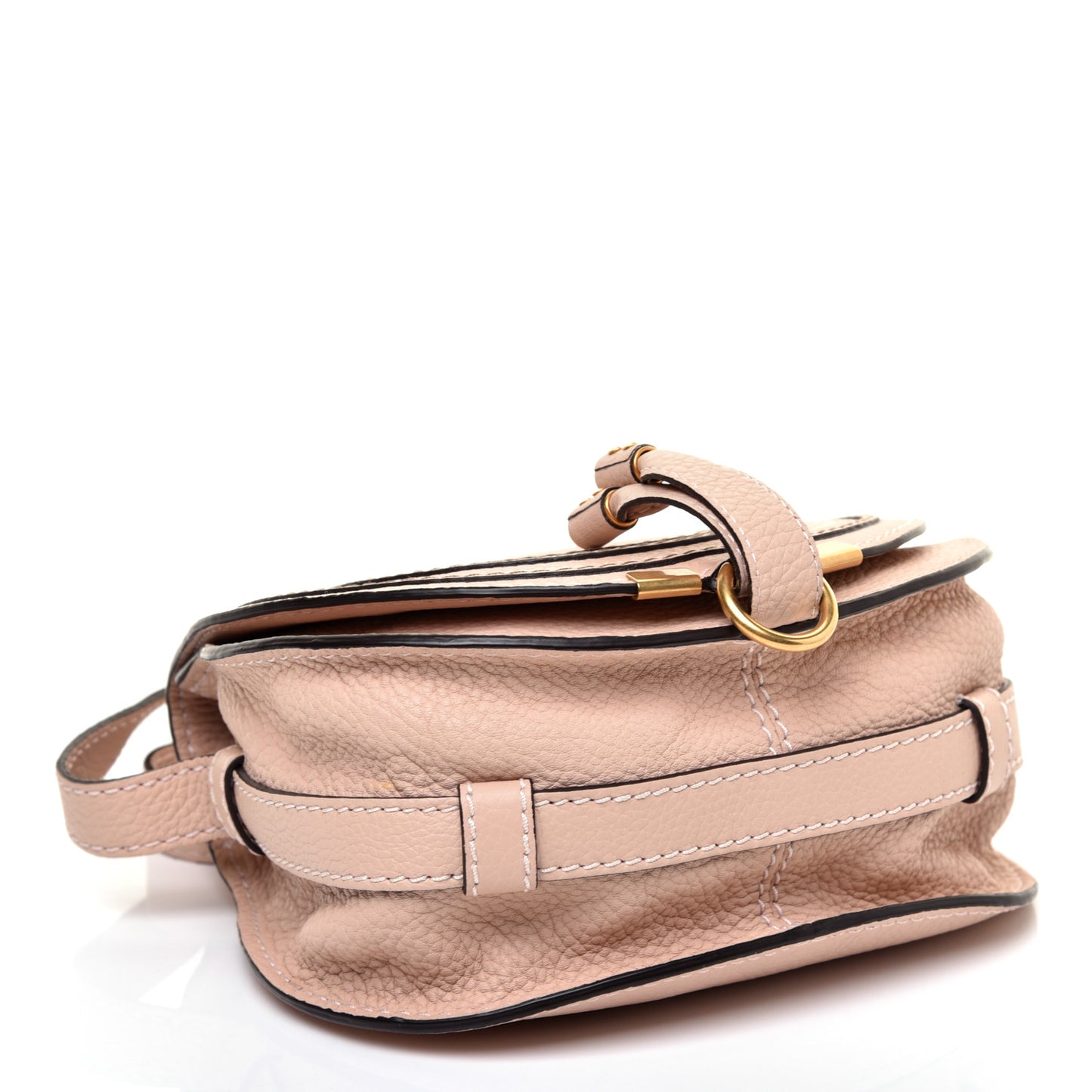 Calfskin Mini Marcie Round Crossbody Bag Blush Nude