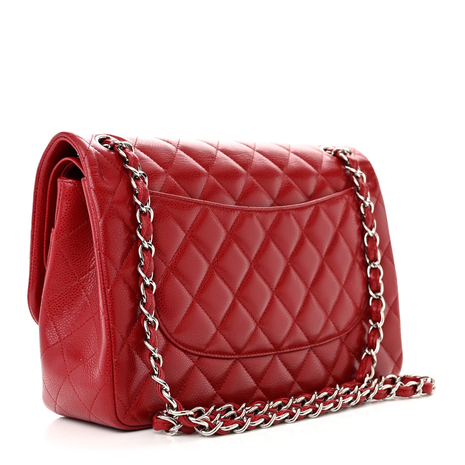 Chanel Caviar Quilted Jumbo Double Flap Dark Red 3 of 13
