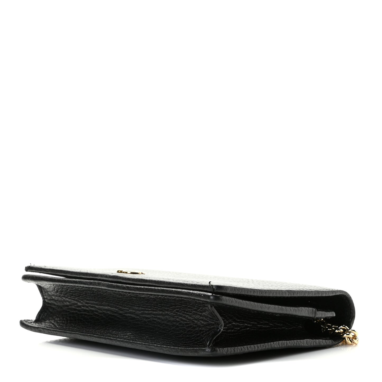 Calfskin Mini GG Marmont Chain Wallet Black