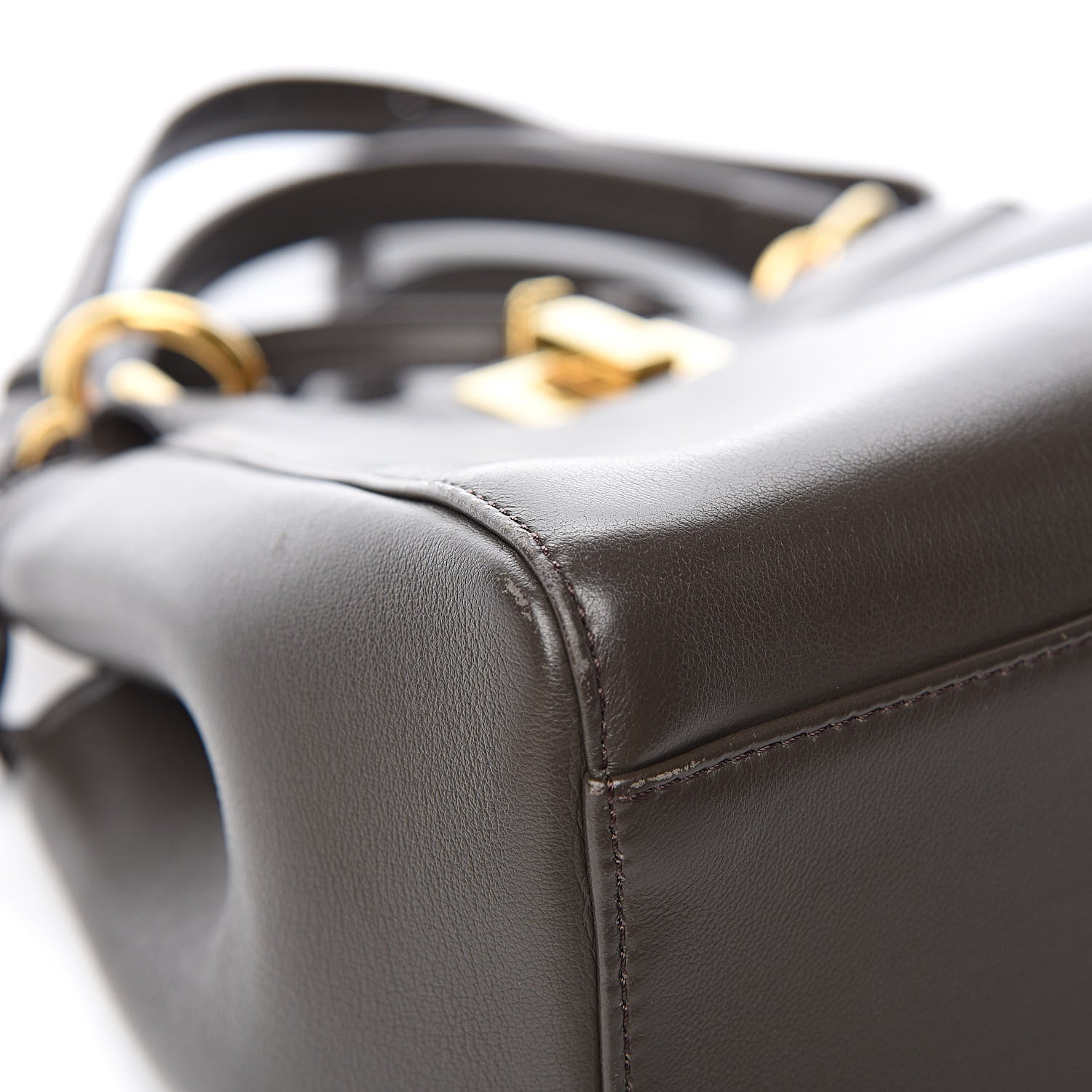 Fendi Nappa Mini Peekaboo Iconic Satchel Carbone 9 of 15