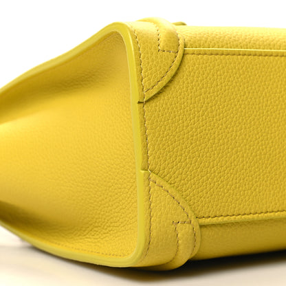 Celine Drummed Calfskin Nano Luggage Mimosa 9 of 10