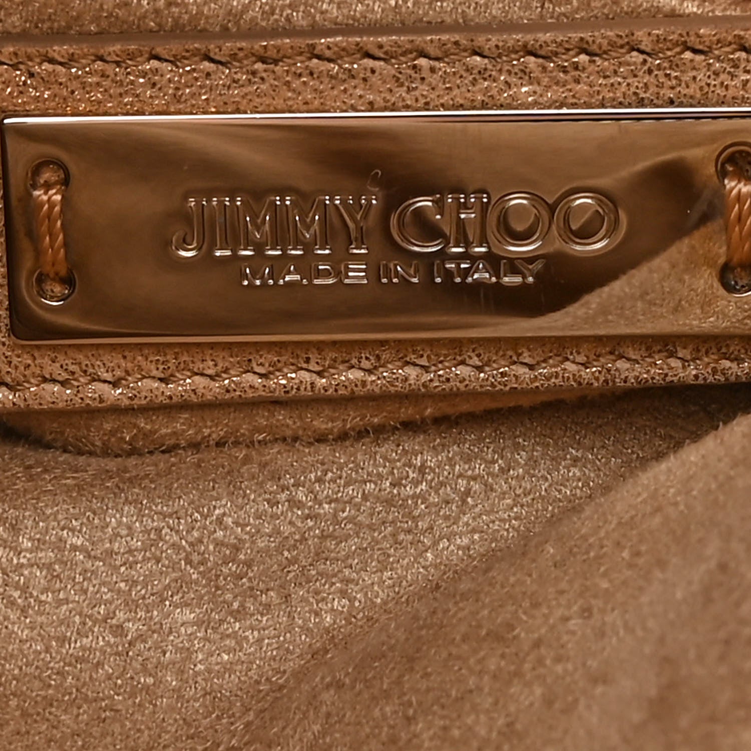 Jimmy Choo Metallic Shimmer Lambskin Biker Boho Gold 6 of 10