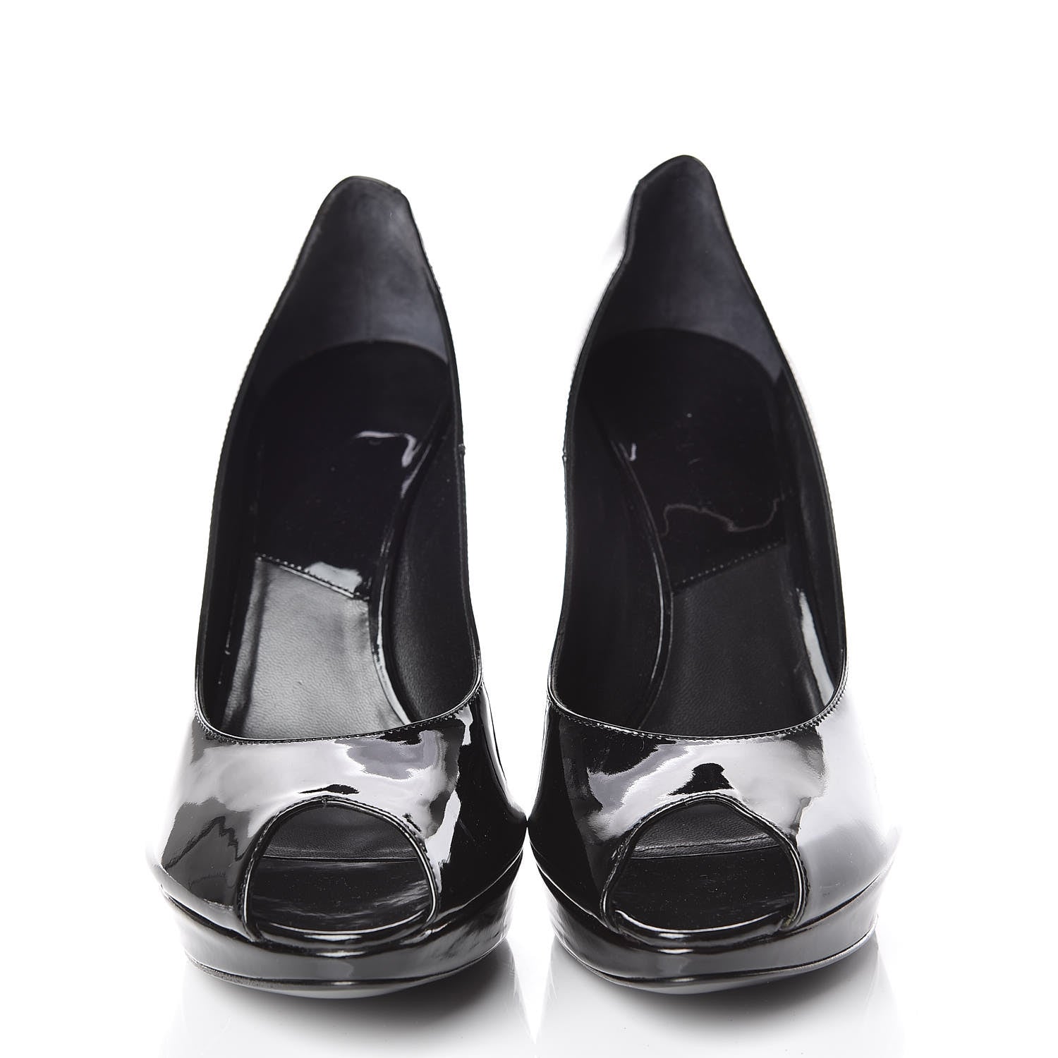 Christian Dior Patent Peep Toe Pumps 39.5 Black 2 of 9