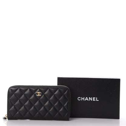 Chanel Caviar Quilted Large Gusset Zip Around Wallet Black 9 of 9