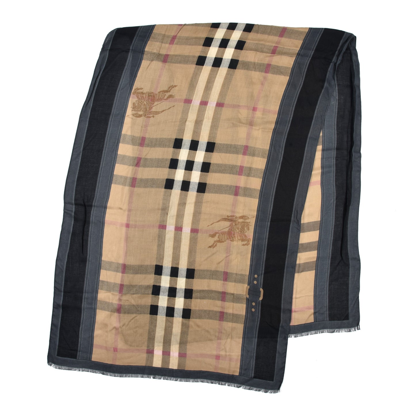 Modal Cashmere Haymarket Check Scarf Grey