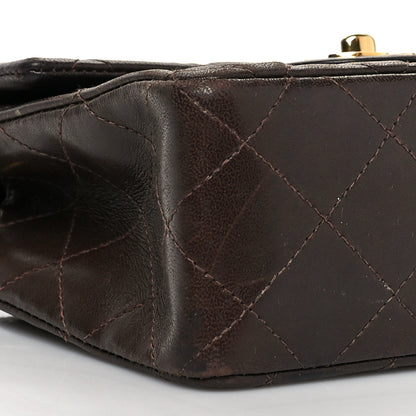 Chanel Lambskin Quilted Mini Square Flap Bag Dark Brown 9 of 13