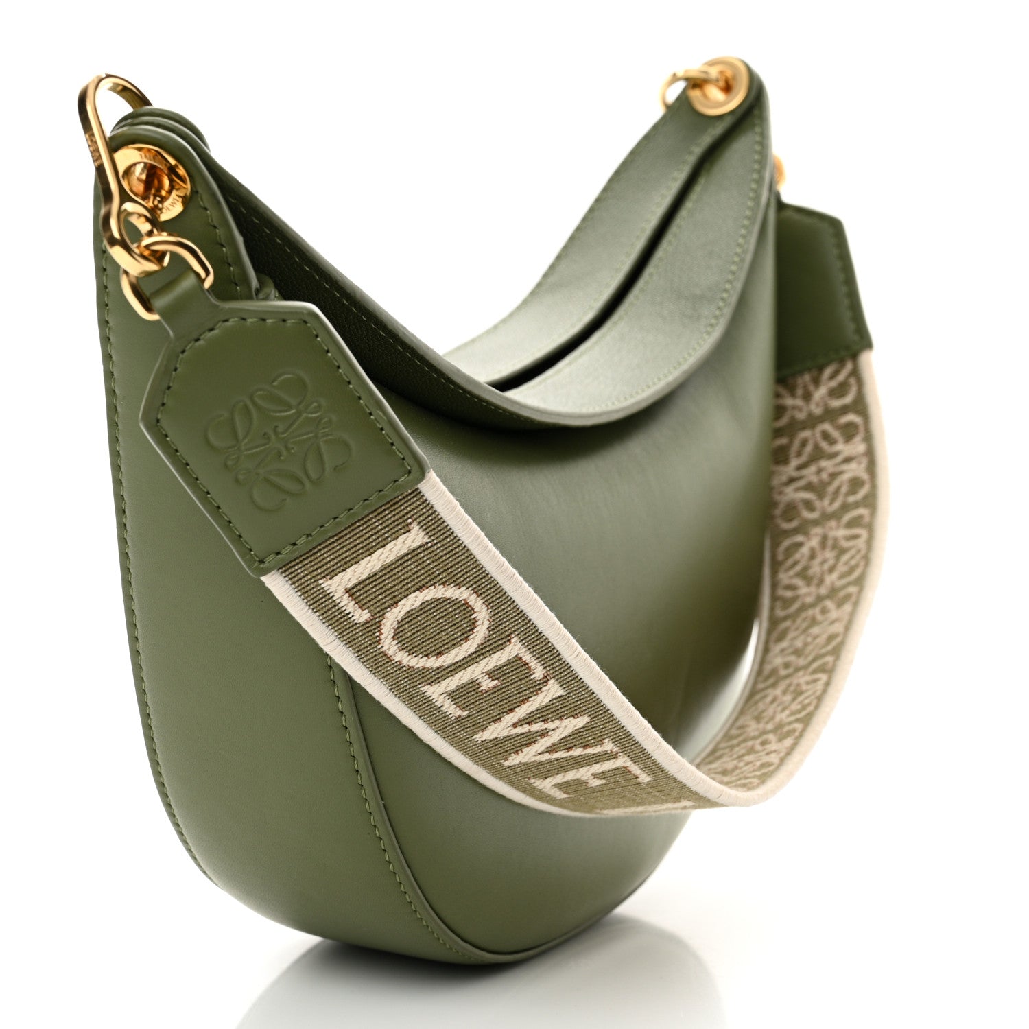 Loewe Satin Calfskin Jacquard Small Luna Bag Avocado Green 3 of 10
