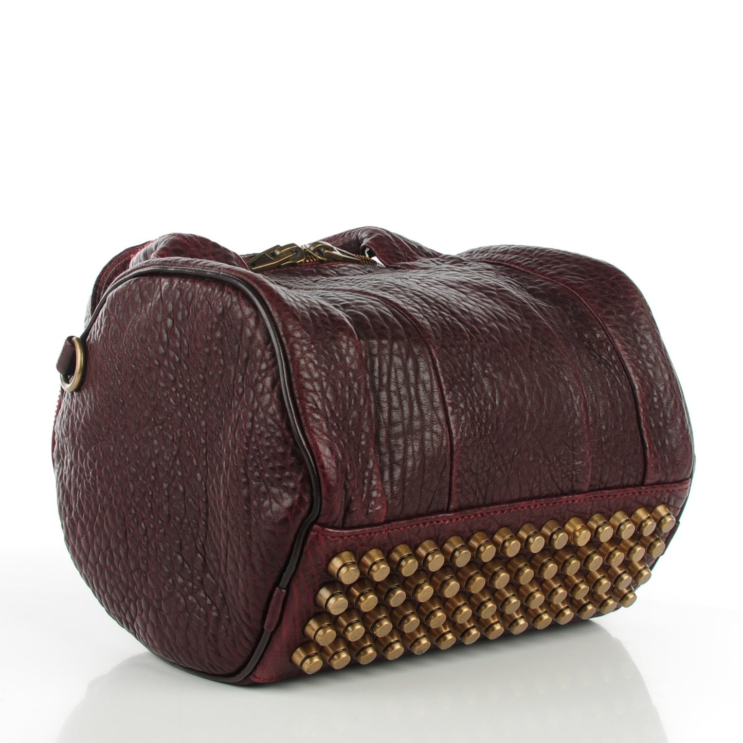 Pebbled Lambskin Rockie Beet Antique Brass Hardware