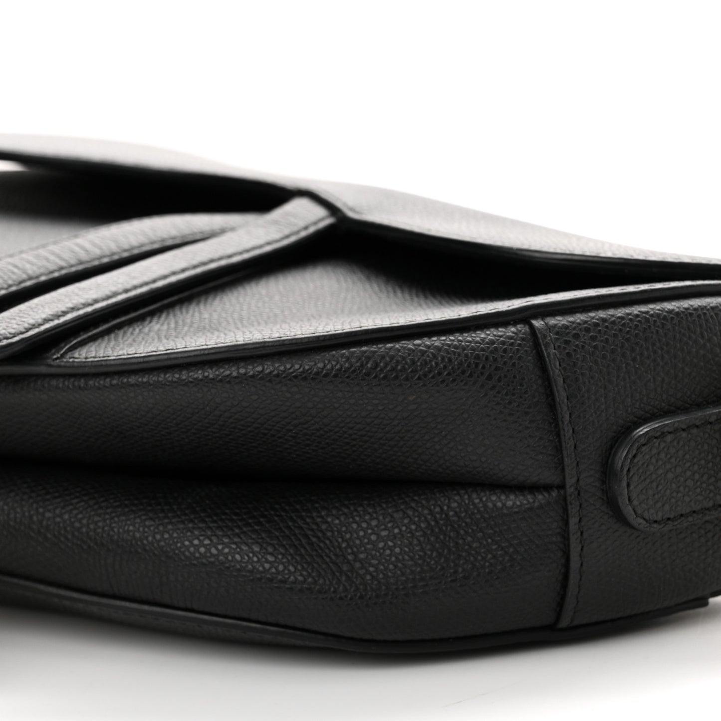 Grained Calfskin Saddle Bag Black