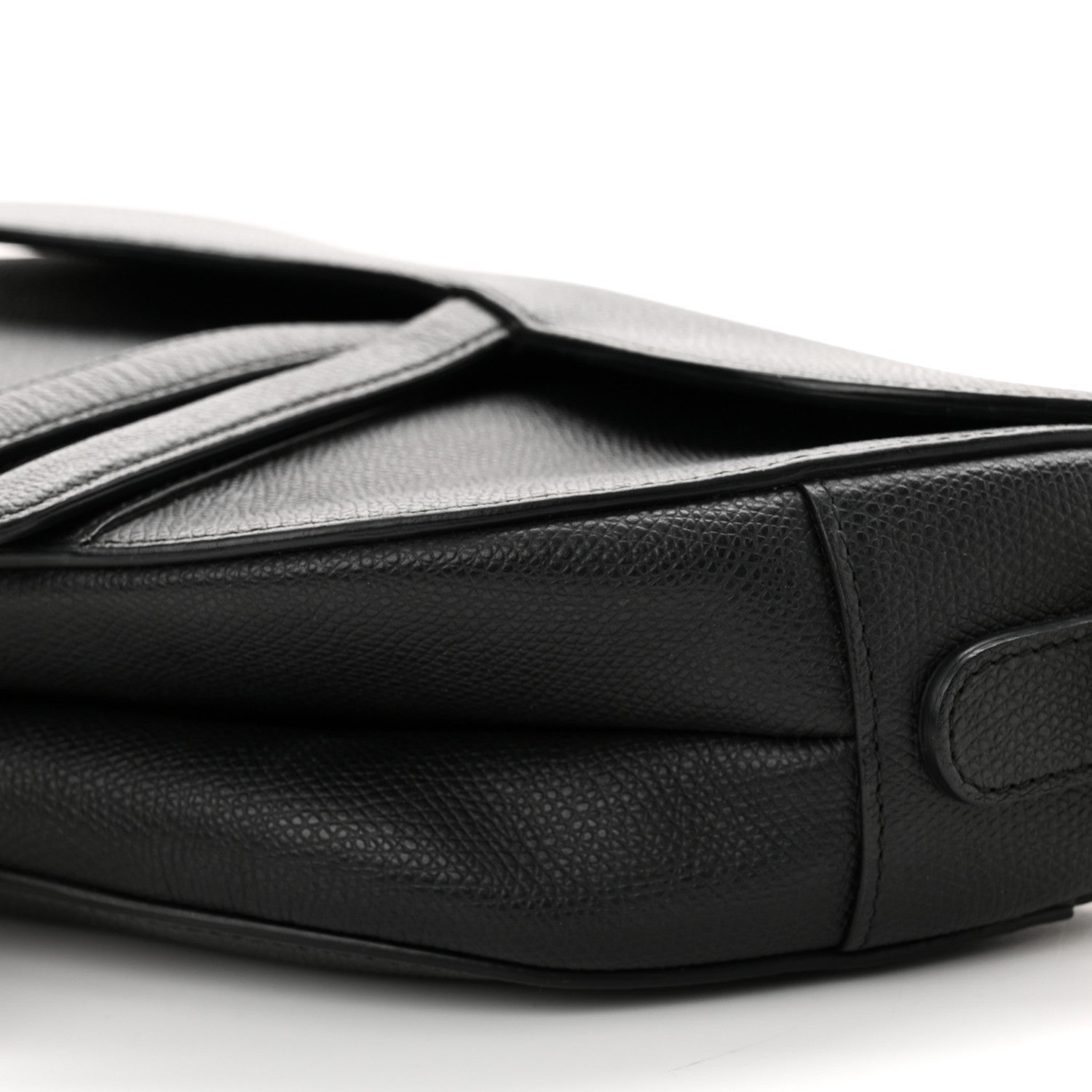 Christian Dior Grained Calfskin Saddle Bag Black 10 of 10