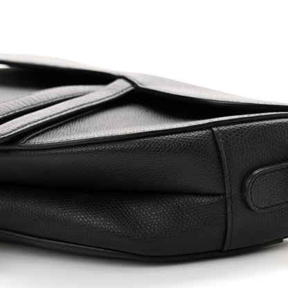 Christian Dior Grained Calfskin Saddle Bag Black 10 of 10