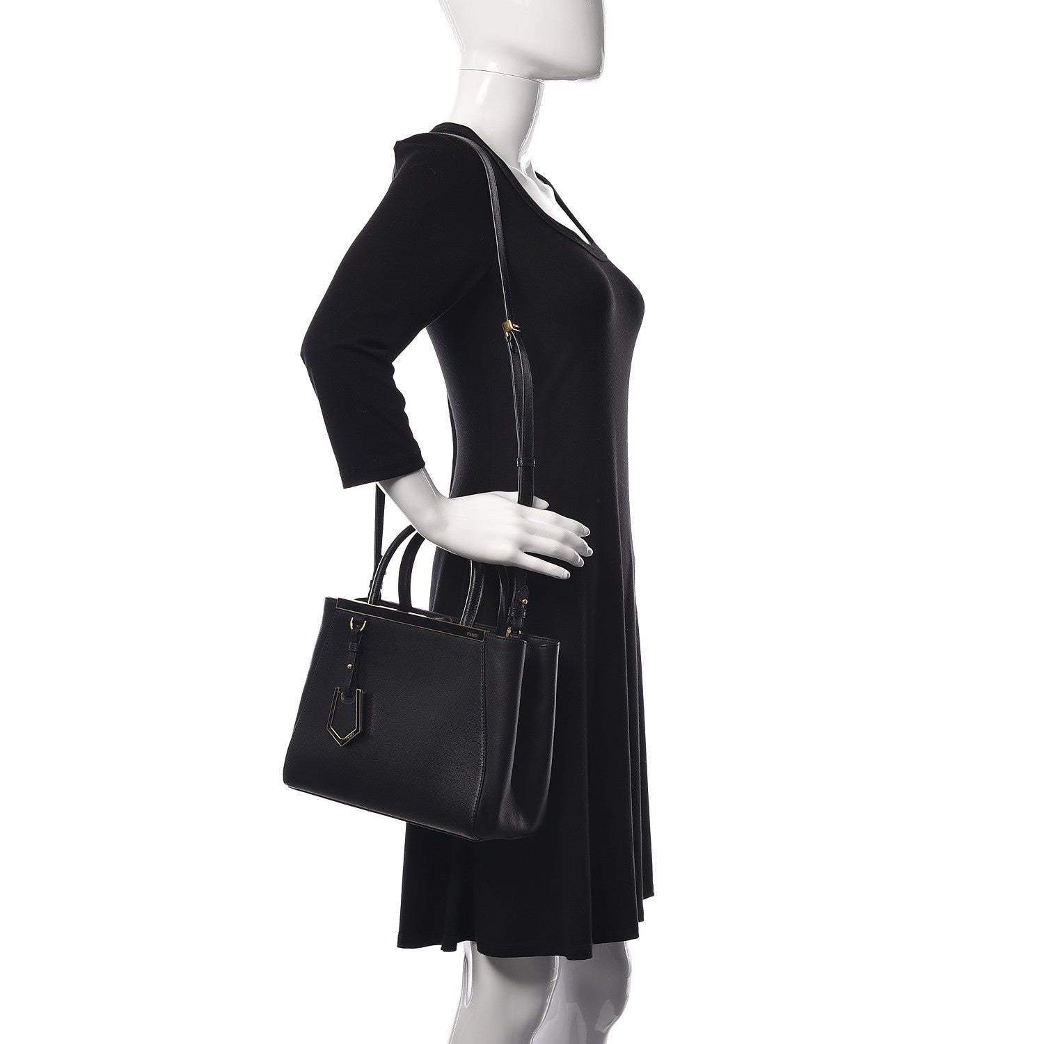 Fendi Vitello Elite Petite 2Jours Tote Black 2 of 10