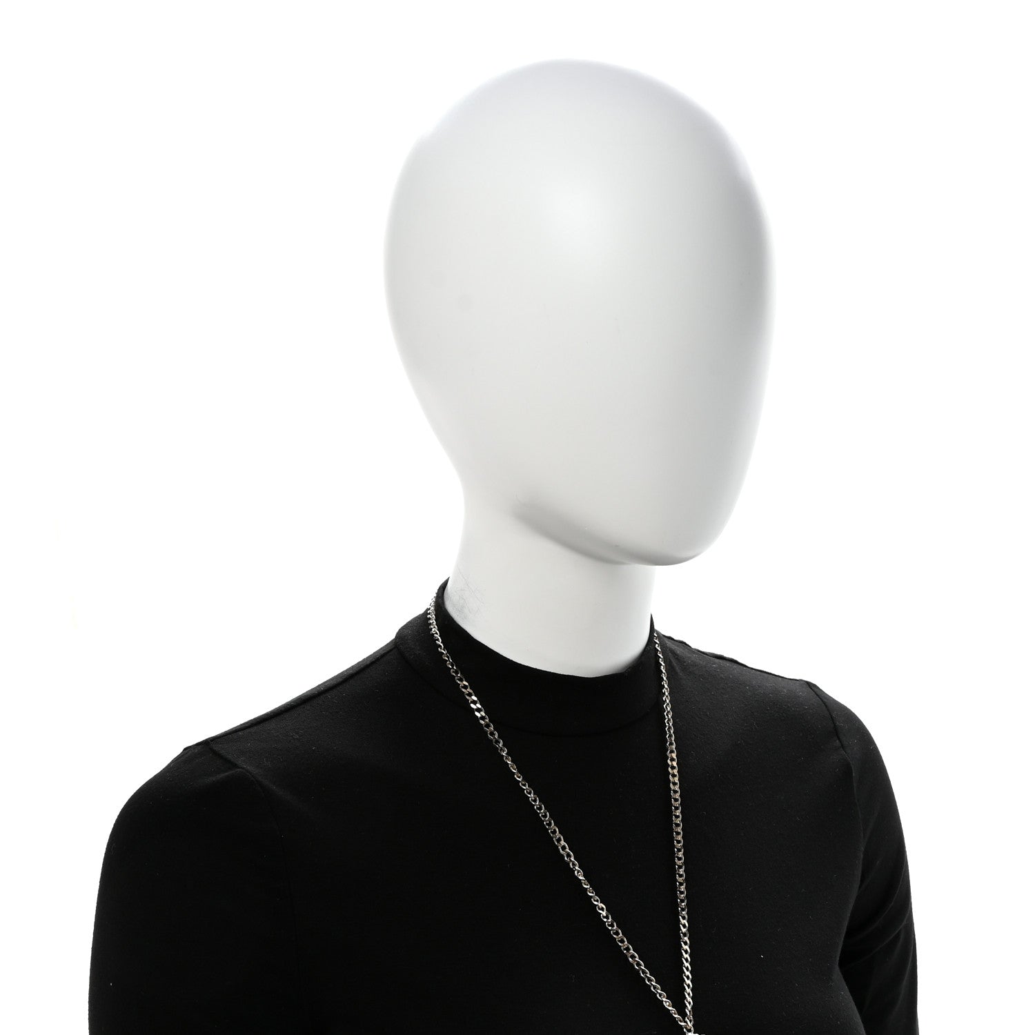 Chanel Metal Calfskin Chain Peace Sign CC Necklace Blue Purple Gold 2 of 7