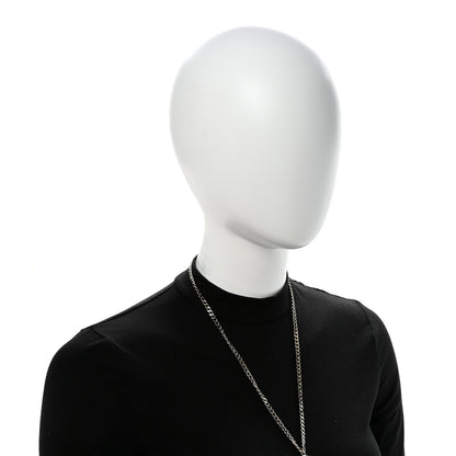 Chanel Metal Calfskin Chain Peace Sign CC Necklace Blue Purple Gold 2 of 7