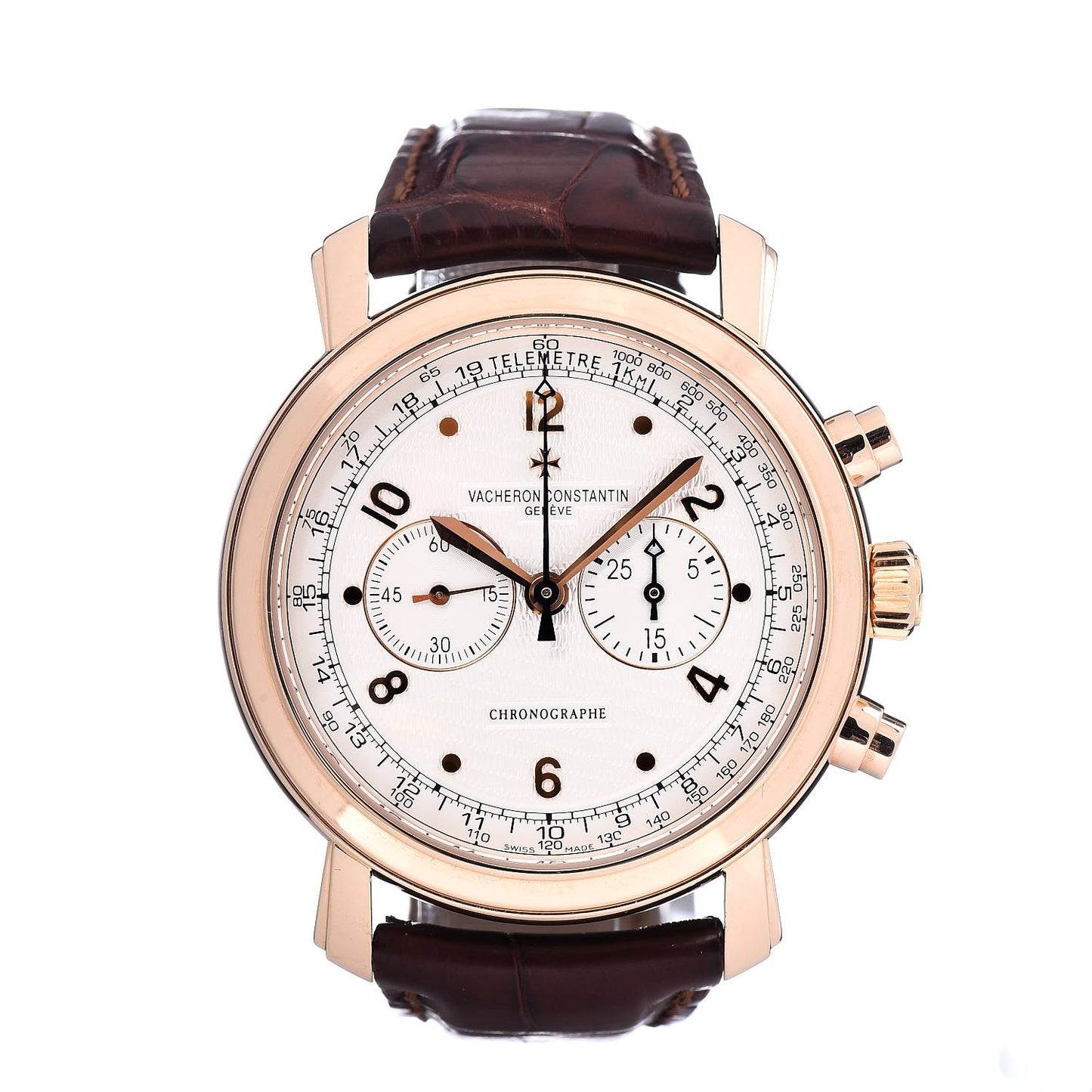18K Pink Gold Alligator 41.5mm Malte Chronograph Manual Windig Watch 47120/000R-9099