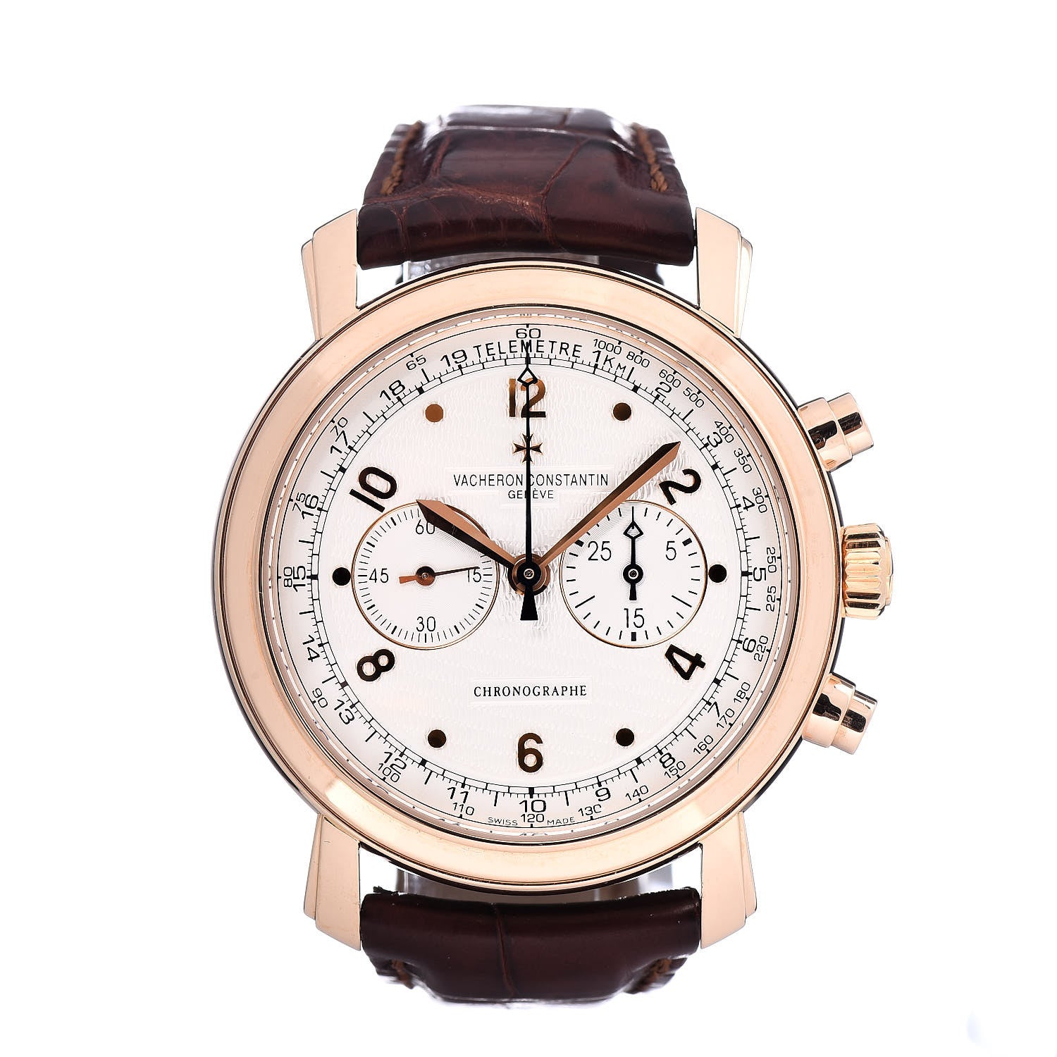 Vacheron Constantin 18K Pink Gold Alligator 41.5mm Malte Chronograph Manual Windig Watch 47120/000R-9099 1 of 5