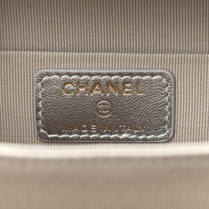 Chanel Gradient Metallic Lambskin Quilted Like A Wallet Clutch With Chain Gold Pink 6 of 9