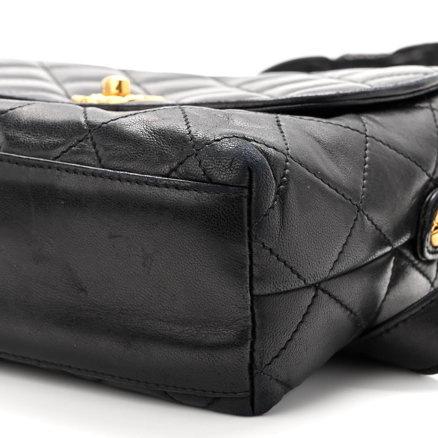 Chanel Lambskin Quilted CC Flap Shoulder Bag Black 11 of 12