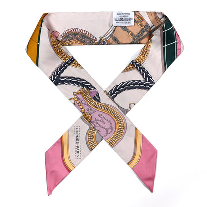 Hermes Silk Grand Apparat Twilly Rose Nacre Gold Anthracite 1 of 7