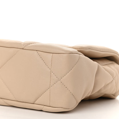 Chanel Lambskin Quilted Medium Chanel 19 Flap Light Beige 10 of 11