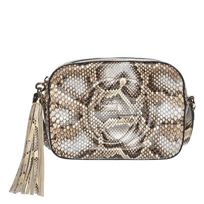 Gucci Python Small Soho Disco Bag Off White Nut Brown Beige 1 of 7