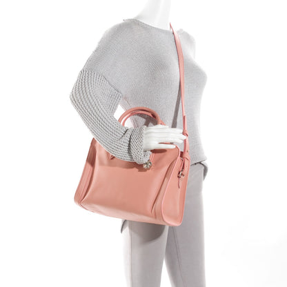 Alexander McQueen Pebbled Calfskin Small Skull Padlock Zip Around Tote Pink 2 of 9
