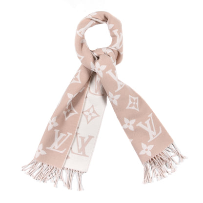Louis Vuitton Wool Monogram Simply LV Scarf Beige 1 of 4