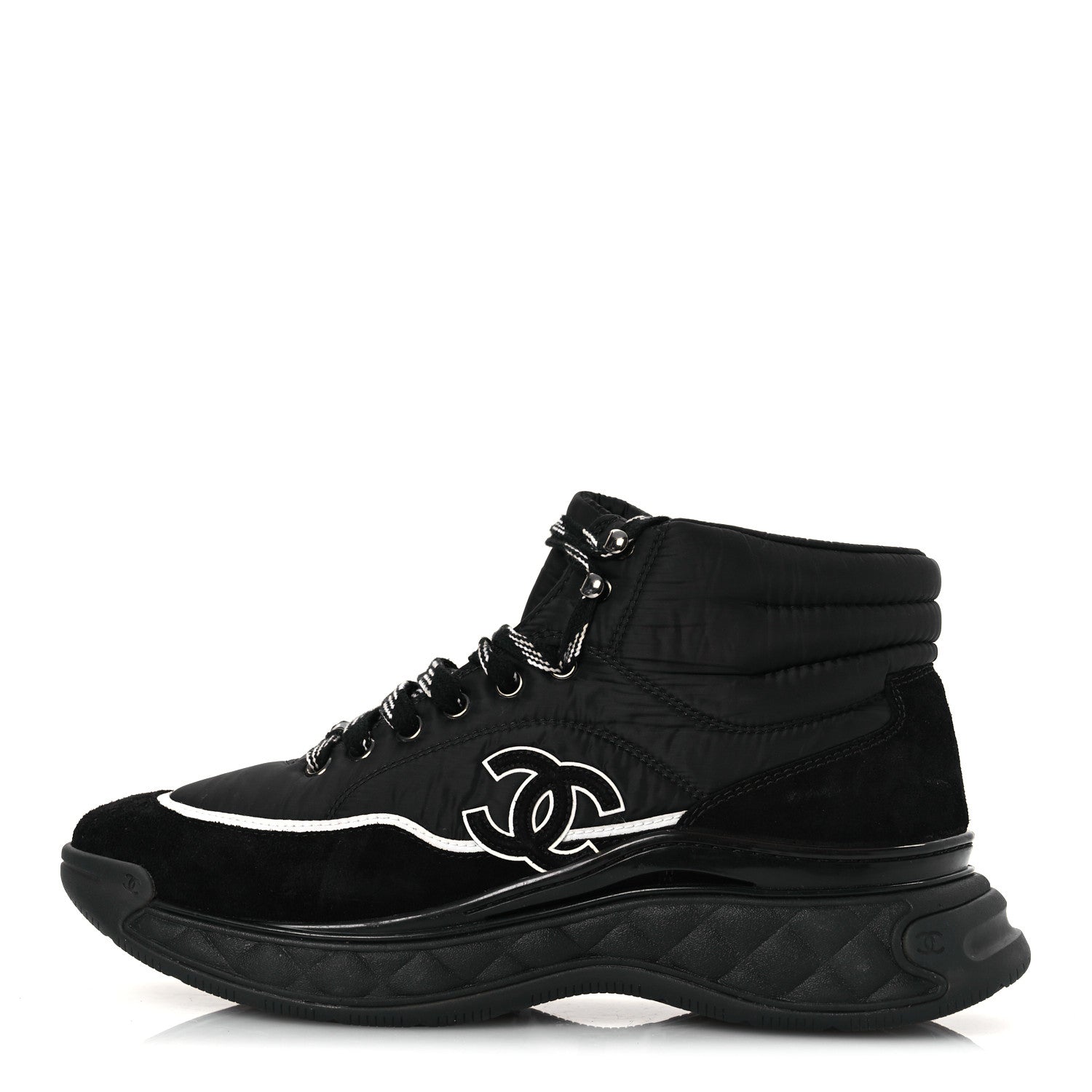 Chanel Fabric Suede Mens CC Sneakers 41 Black 1 of 13