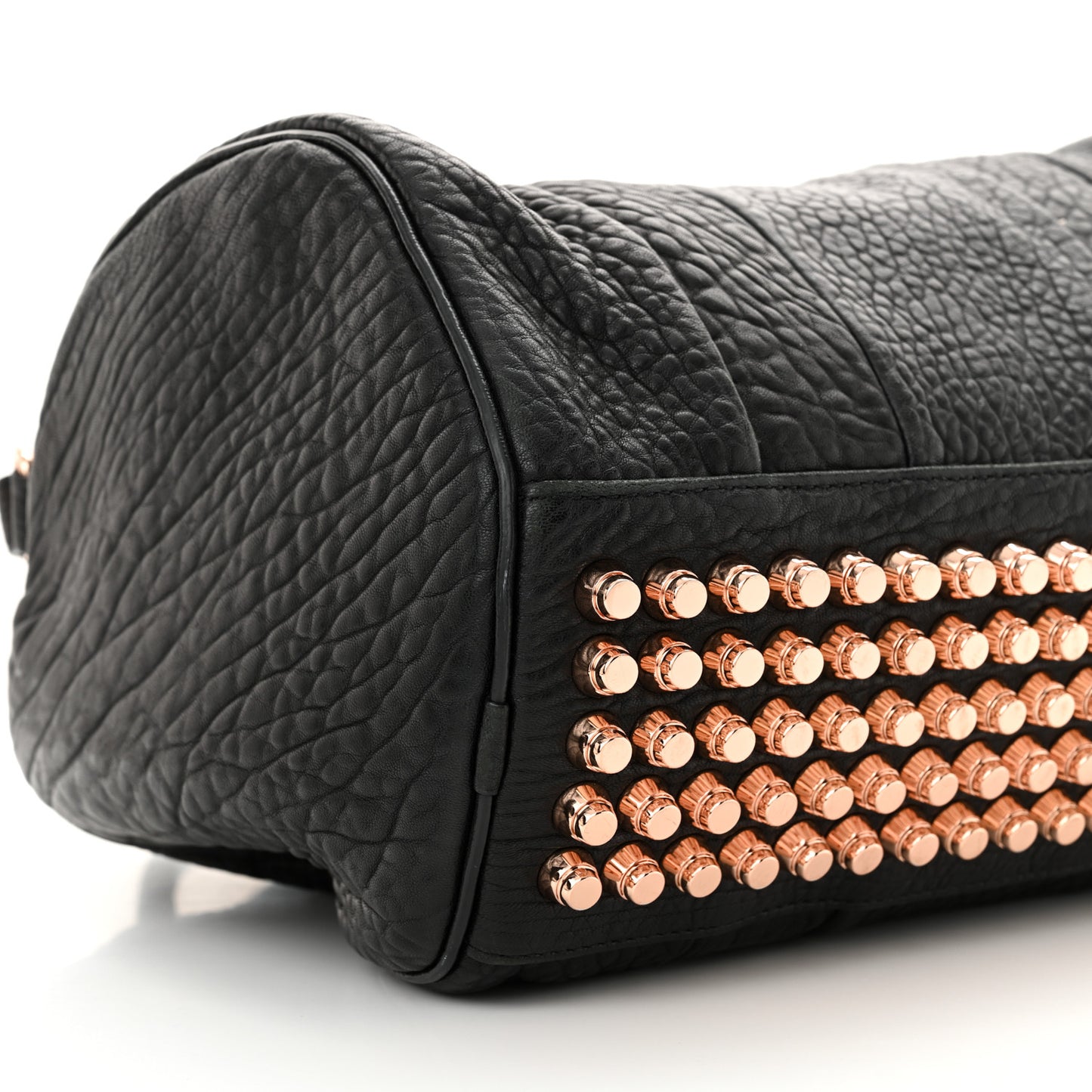 Pebbled Lambskin Rocco Black Rose Gold Hardware