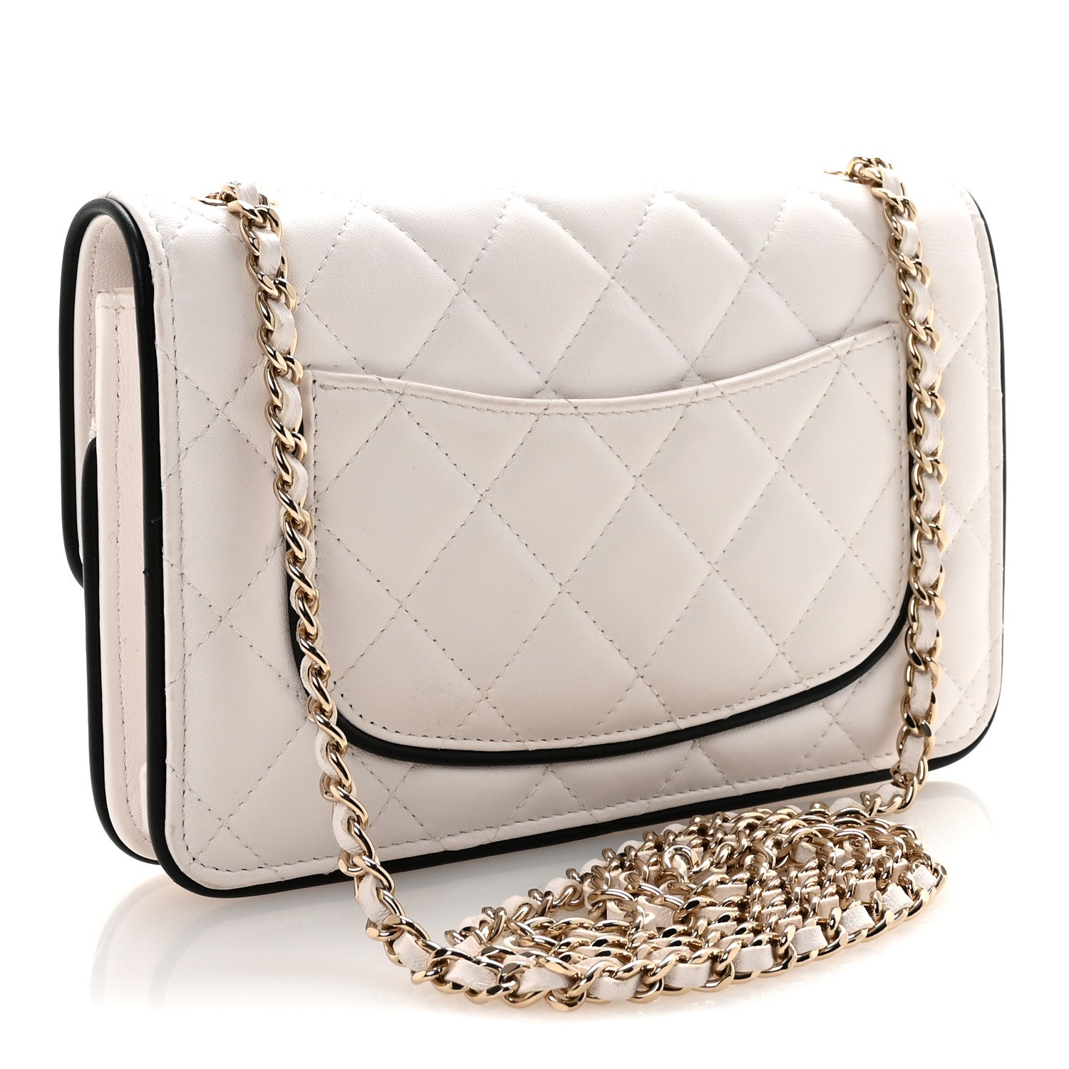 Chanel Lambskin Quilted Resin CC Mini Flap Bag White Black 3 of 11