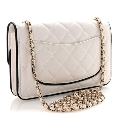 Chanel Lambskin Quilted Resin CC Mini Flap Bag White Black 3 of 11