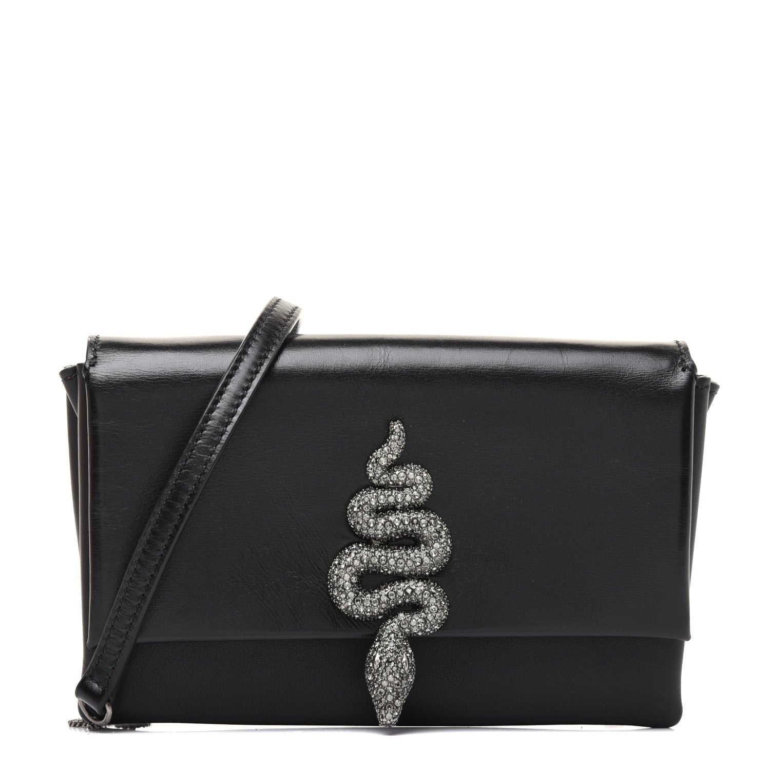 Valentino Garavani Calfskin Crystal Encrusted Snake Maison Small Crossbody Black 1 of 22