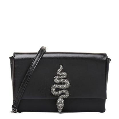 Valentino Garavani Calfskin Crystal Encrusted Snake Maison Small Crossbody Black 1 of 22