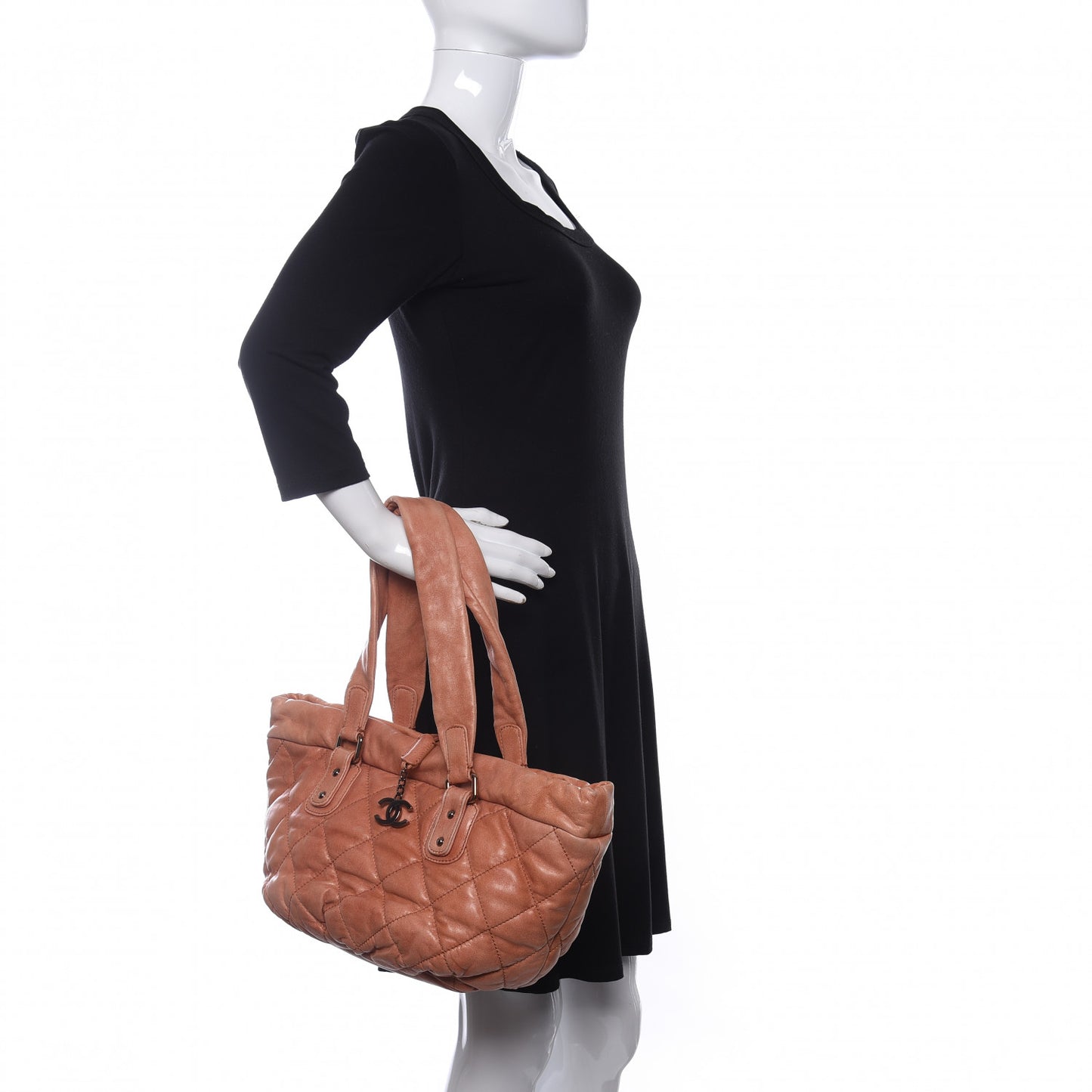 Lambskin Quilted Cloudy Bundle East West Tote Orange