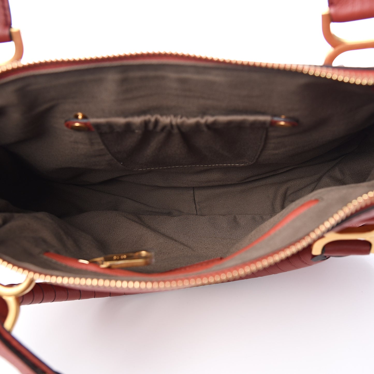 Calfskin Medium Marcie Satchel Terracotta Red