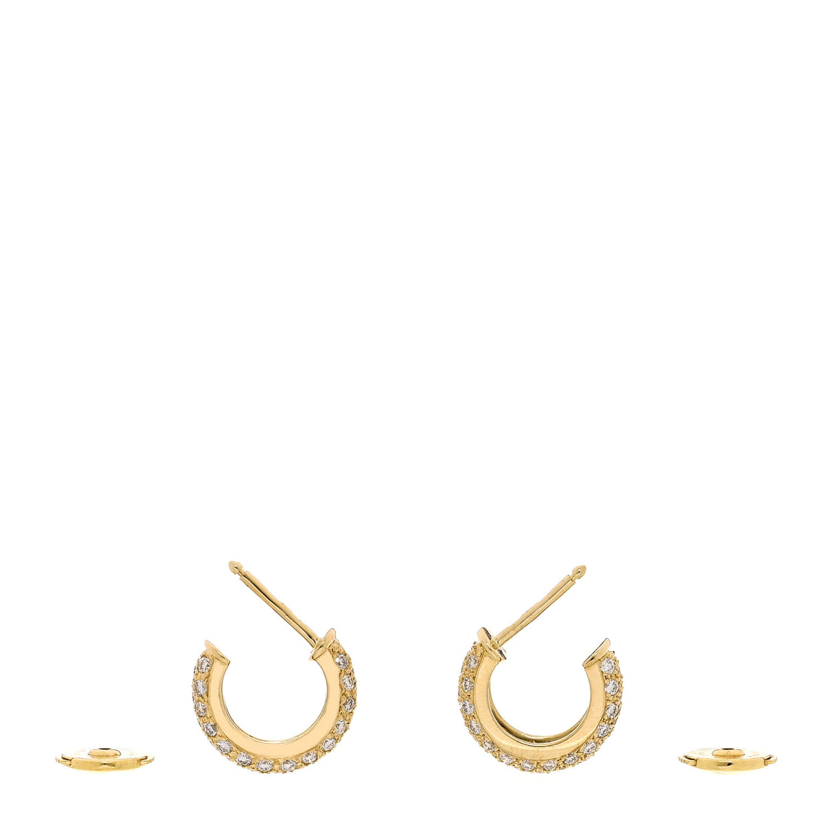 Cartier 18K Yellow Gold Diamond Etincelle De Cartier Hoop Earrings 3 of 4
