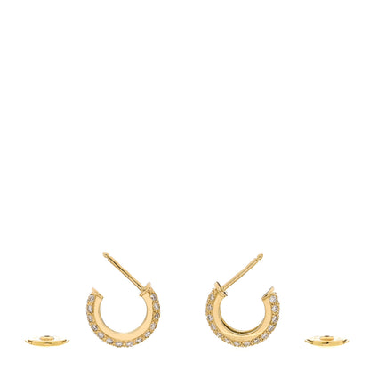 Cartier 18K Yellow Gold Diamond Etincelle De Cartier Hoop Earrings 3 of 4