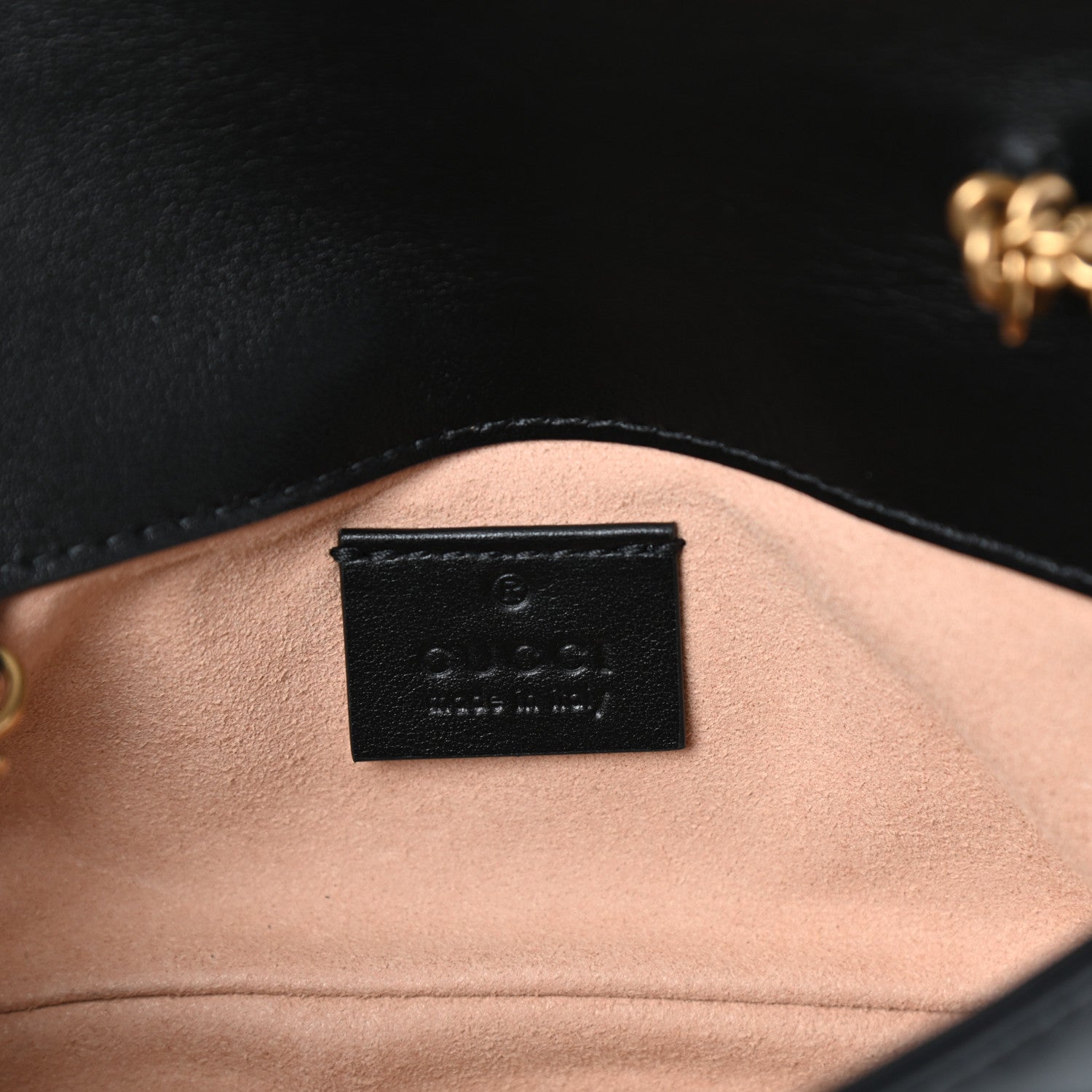 Gucci Calfskin Matelasse Super Mini GG Marmont Shoulder Bag Black 6 of 8
