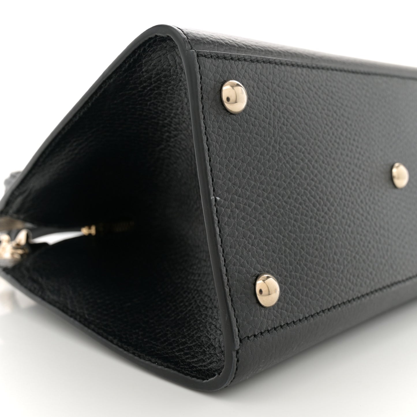 Dollar Calfskin Medium Soho Top Handle Satchel Black