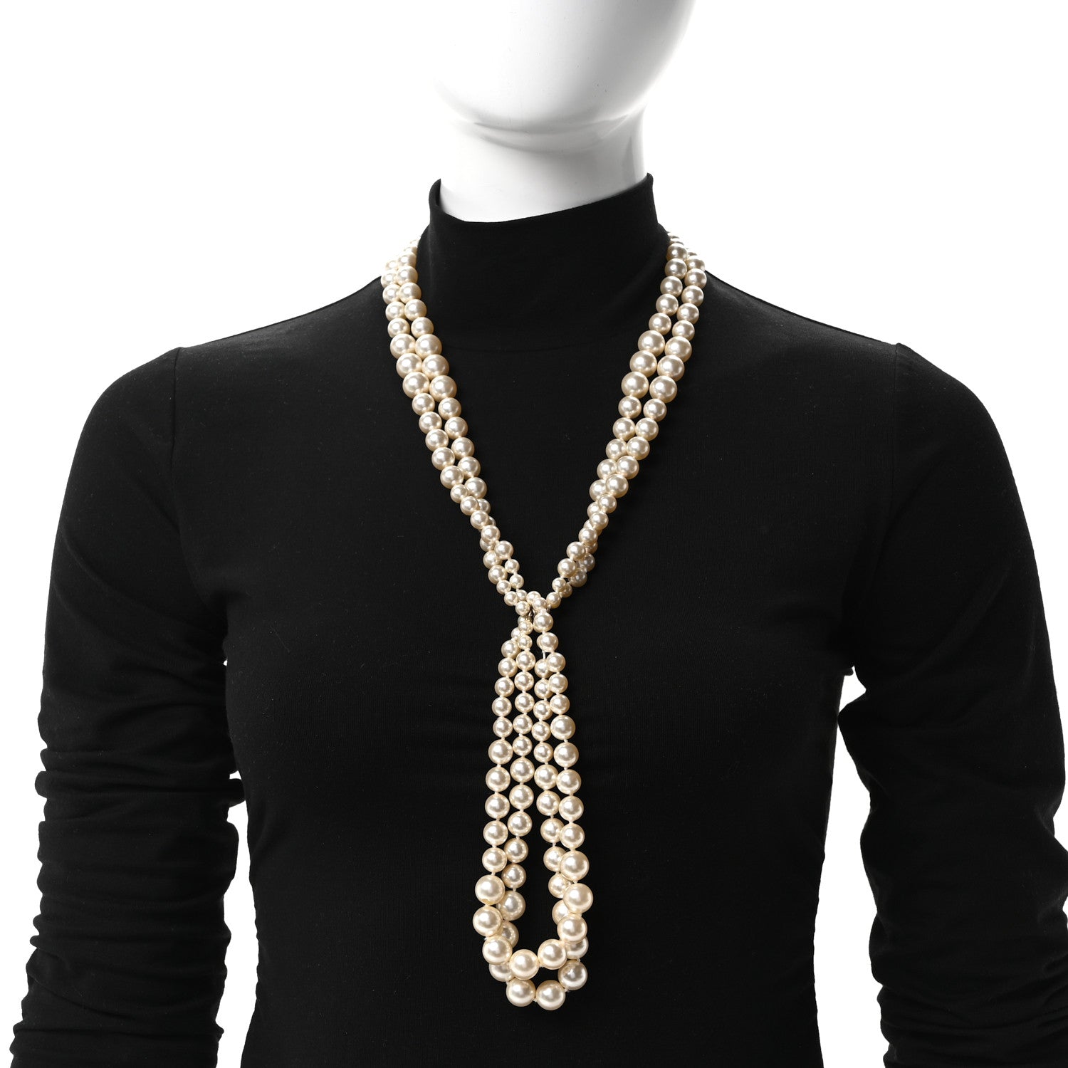 Chanel Pearl Multi Strand CC Necklace Gold 2 of 4
