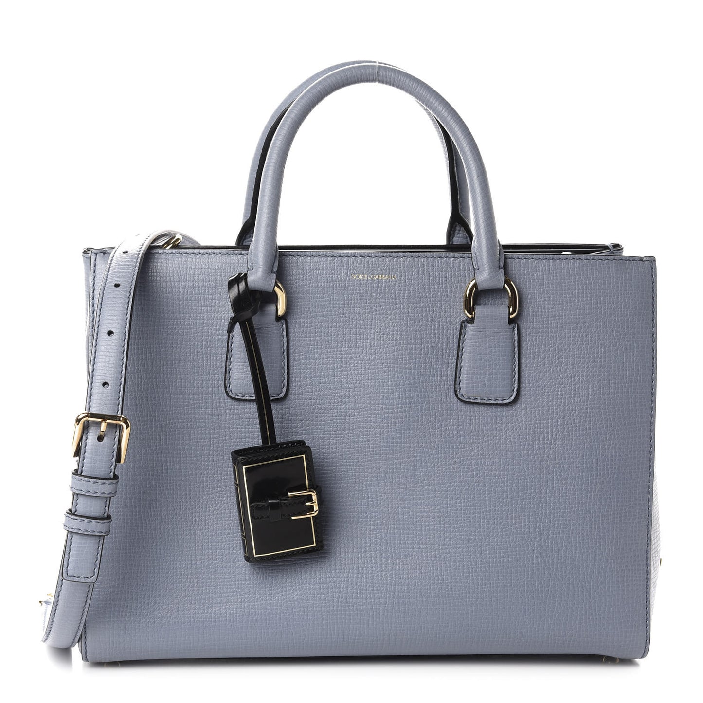Textured Calfskin Clara Tote Light Blue