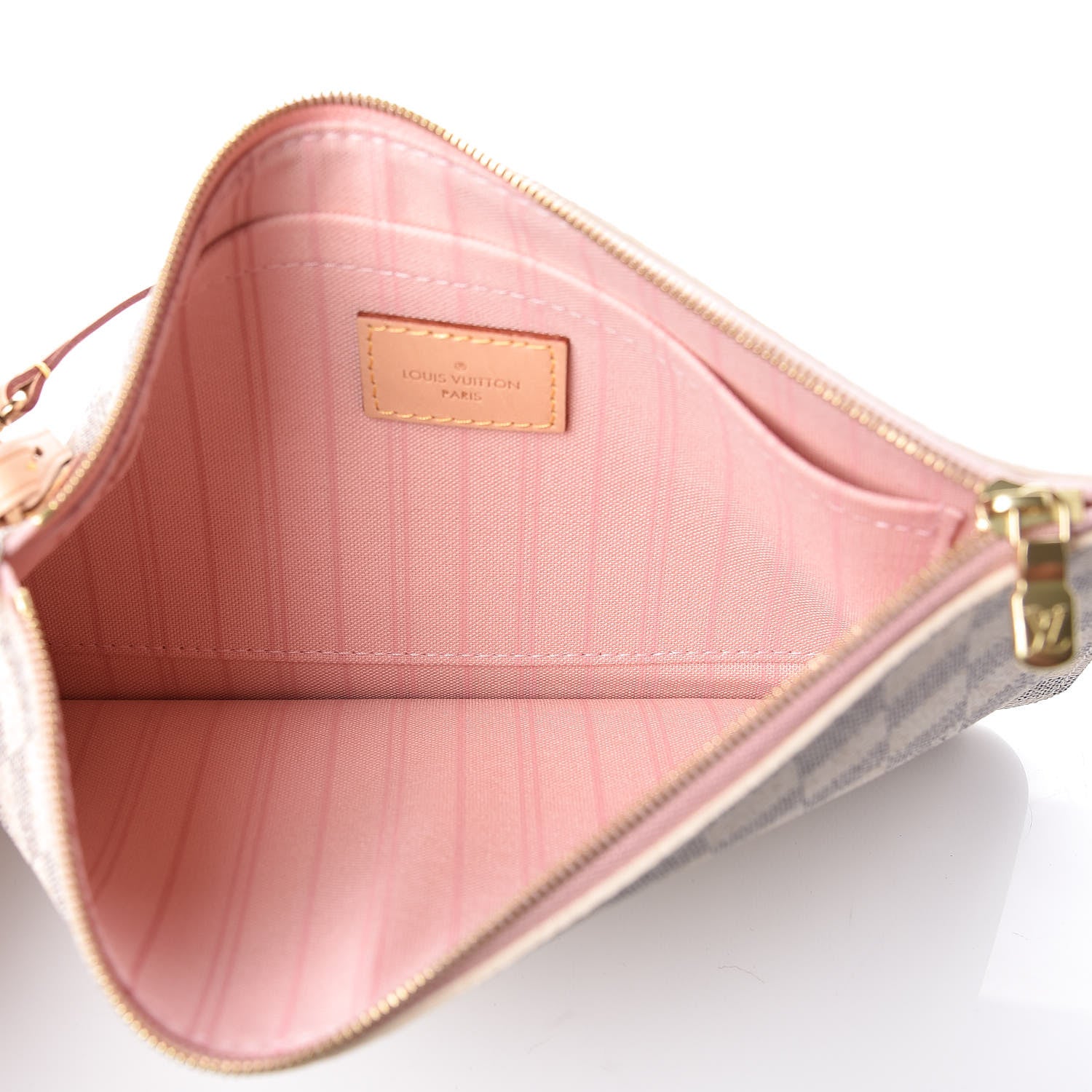 Louis Vuitton Damier Azur Neverfull MM GM Pochette Rose Ballerine 5 of 7