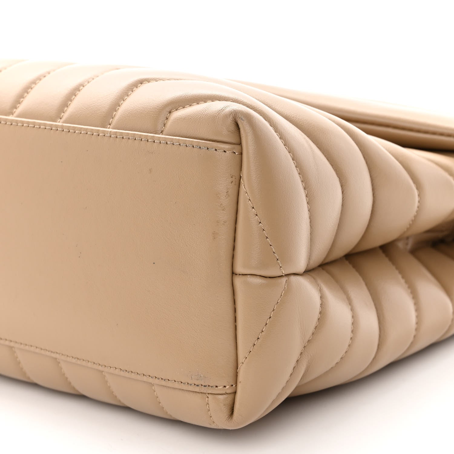 Saint Laurent Calfskin Y Quilted Monogram Medium Loulou Chain Satchel Dark Beige 10 of 12