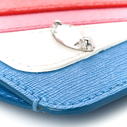 Fendi Vitello Elite Crystal Eye Monster Coin Pouch Key Case Royal Blue Papavero Multicolor 9 of 10