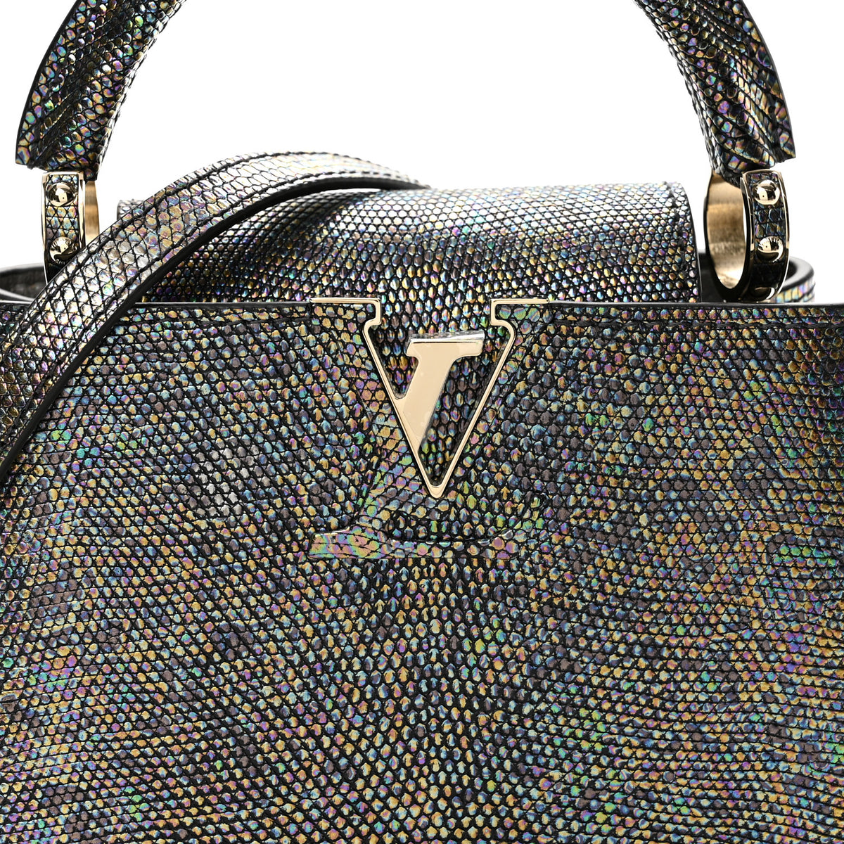Lizard Capucines Mini Bleu Petrole
